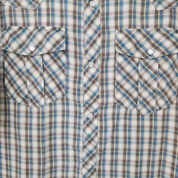 Random Access Pearl Snap Shirt Plaid Flap Pockets Cowboy Western Mens XL - Picture 4 of 14